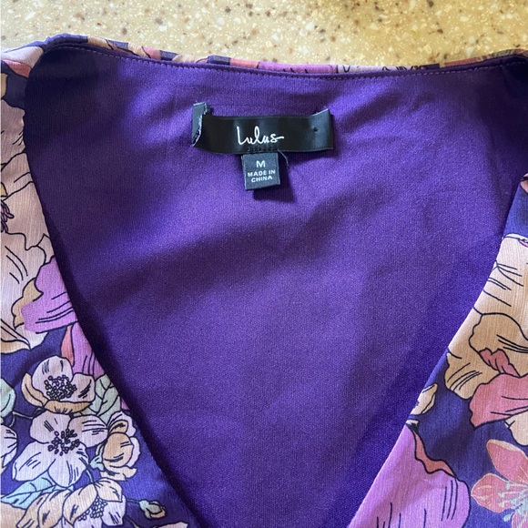 NWOT Lulus Feeling Sweet Purple Floral Print Long Sleeve Wrap Maxi Dress - Picture 9 of 12